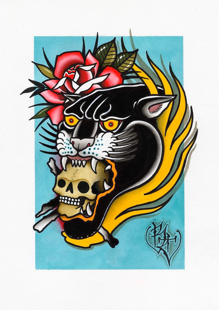 ROSE PANTHER SKULL